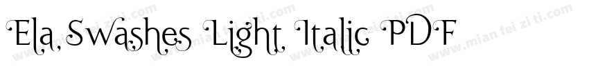 Ela Swashes Light Italic PDF字体转换